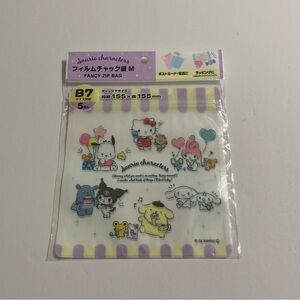 Sanrio Characters Resealable Zip Bags Set New Hello Kitty